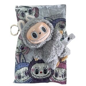 PopMart Labubu The Monsters Exciting Macaron Sesame Bean Vinyl Face Plush Key
